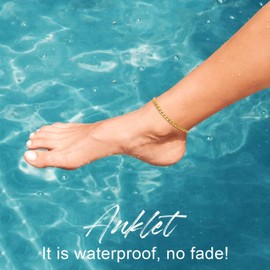 FOCALOOK Gold Anklets for Women Foot Jewellery 5mm Mariner Chain Skin-Friendly Copper Ankle Bracelets Feminine Accessories Lovely Gifts for Her
