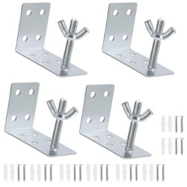 Quweiz 4 Pcs Roman Shade Brackets, L Bracket and Wingnut, Ceiling or Wall Mount Brackets, Mounting L Bracket