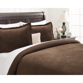 Chanasya Premium Velour Velvet Duvet Cover Set - Duvet Cover (90” x 90”) & 2 Pillow Shams (20” x 26”) - 3-Piece Set - Mink, Queen Size