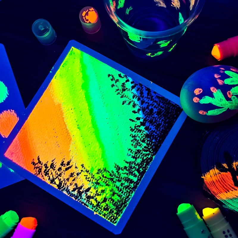 Artecho Tempera Paint Sticks Neon Colors Washable Paint Sticks 12