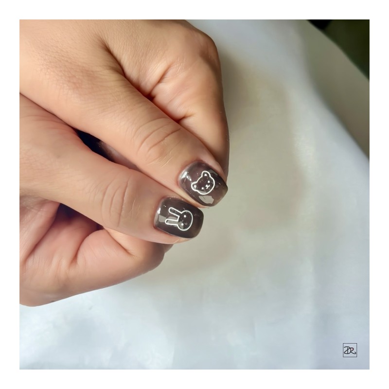 Dara Beauty 2024 June Art of the MonthBlack Rabbit Nail❣