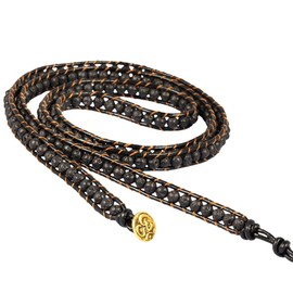 mookaitedecor Wrap Bracelet for Women and Men, Natural Pearls Crystal Stone Healing Adjustable Bracelet for Unisex, 16 centimetres, Crystal