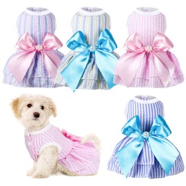 4 Pieces Dog Dresses for Small Medium Dogs Puppy Clothes Summer Princess Pet Dresses Girl Female Doggie Tutu Skirt Apparel for Chihuahua Yorkies Pup Cat Outfit(Medium)