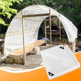 Ansgery 16 Mil Greenhouse Cover,Clear Plastic Tarps Heavy Duty Waterproof 8x10,UV Resistant Poly Clear Tarps with Grommets, Greenhouse Heavy Duty Tarp for Gardening, Farming, Nursery, Garden