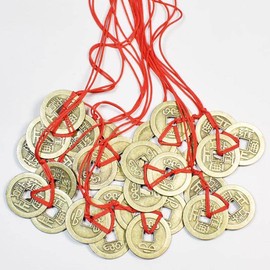 EasyBravo Lucky Coins 10 Sets Feng Shui with Red String for Wealth and Success 30 Coins