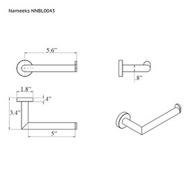 Nameeks NNBL0043 Grand Hotel Polished Toilet Paper Holder, Chrome