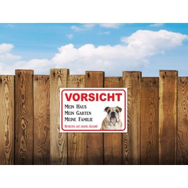 'English Bulldog – Beware My House' Sign