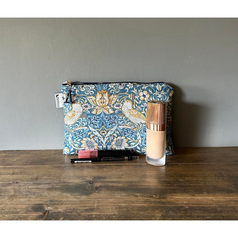 Vagabond Bags Ltd William Morris Strawberry Thief Large Cosmetic Bag,Blue,25cm