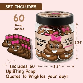 Cards Jar 60 Positive Poop Cards, Positive Affirmations-Cards, Jar, Gifts for Mom, Funny,Pickle Gifts for Women, Affirmation For Women, Men (Positive Poo)
