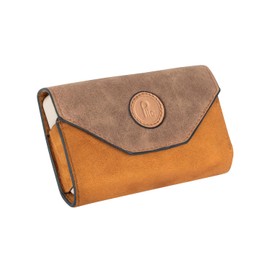 PLIC Mini Modulo Brown Pill Box - 7 Day Medication Organizer with Modular Compartments - Compact 3 Daily Pill Box - Stylish Velvet Travel Size