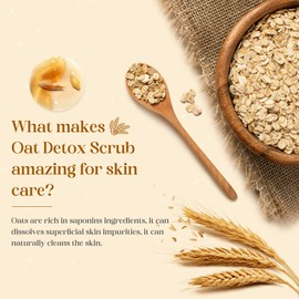 Oat Armpit Detox Scrub 8.8 oz with Peppermint, Aloe Vera and Walnut Shell Powder, Underarm Scrub Helps on Removing Odor, Deep Cleanse & Exfoliating, for Legs, Knee, Feet, Hands Whole Body, Armpit