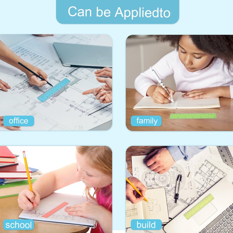 Pack of 10 Rulers 15 cm Children's Primary School, Plastic