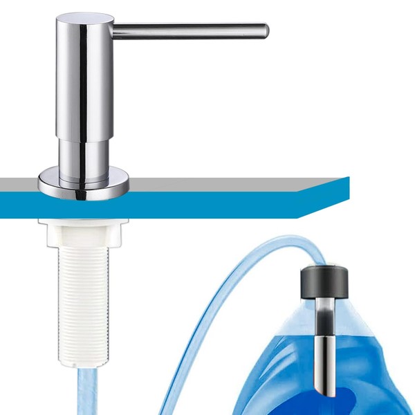 Chrome All Brass Built in Sink Soap Dispenser - Soap