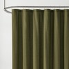 Brooklyn Loom Solid Cotton Percale Olive Green Shower Curtain, Solid
