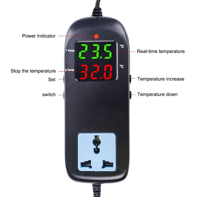 Incubator Thermostat Electronic Heating Thermostat Digital Temperature Controller 90V~