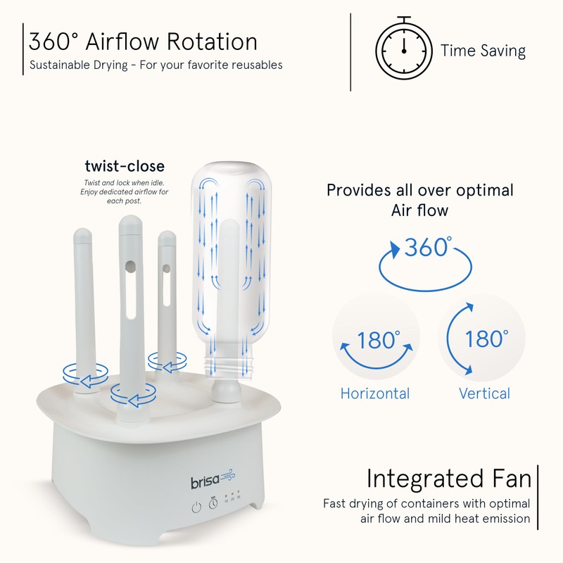 Bottle Drying Rack by Brisa - Powered Drying for Bottles,