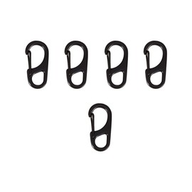 Carabiner Keyring Clip, 5PCS EDC Portable Metal Alloy D-shaped Carabiner Keychain Clip for Camping Hiking Traveling Fishing Backpack (Black)