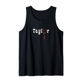Taylor Name with Heart Pendant Tank Top
