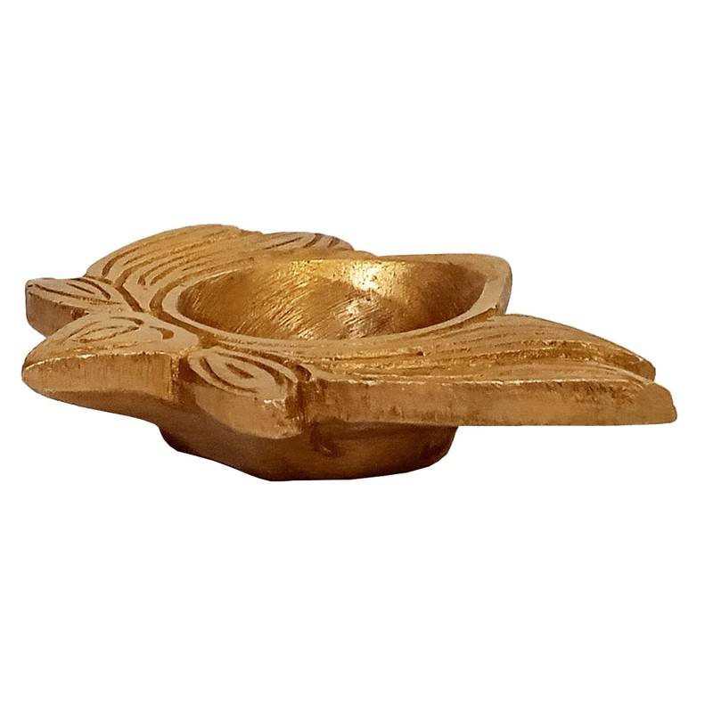 Purpledip Brass Diya Deepak Lotus: Small Oil Lamp for Home