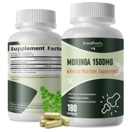 Greenpeople Moringa Oleifera Leaf Organic Extract 1500mg Serving 100% Pure 360 Capsules