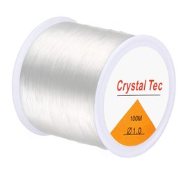 Kissbuty 100 Meters /Roll 1.0mm Elastic Stretch Crystal Nylon Thread Fishing Line Wire for Craft Bracelet Beads, 100meter