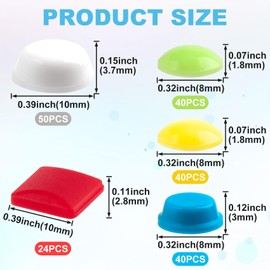 STSTR 194PCS Bump Dots for Visually Impaired, Multiple Colors Sizes Shapes Low Vision Aids Tactile Stickers Braille Aids for Blind, Low Vision, Elderly (Yellow, Green, Red, Blue, White)