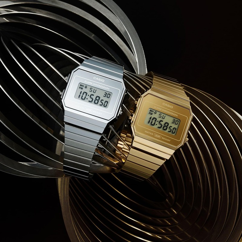 Casio A700WEVG-9A Digital Watch, gold, Bracelet Type