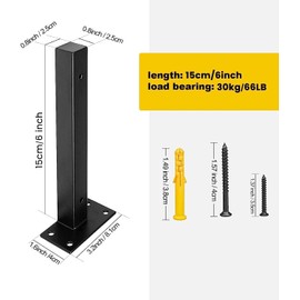 Pack of 4 Shelf Brackets, Heavy Duty Shelf Brackets, Black Shelf Brackets, Heavy Duty Brackets, Floating Shelf Brackets, Black Iron Wall Shelf for Manual Individual Shelves, 15 cm