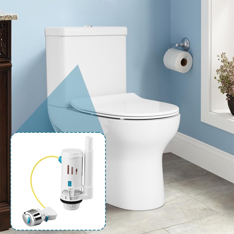 Toilet Dual Flush Valve with Push Button, Toilet Flush System