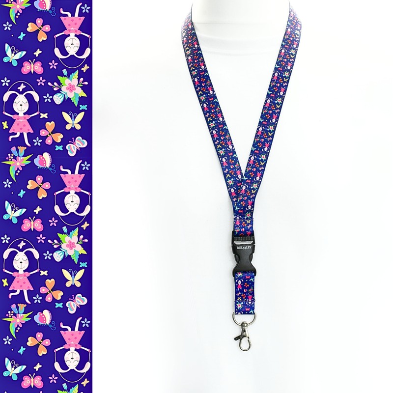 Lanyard with Metal Clip for Card Holder 1 Bunny Blue