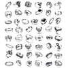 MILACOLATO 49PCS Vintage Silver Punk Rings Knuckle Rings Set for