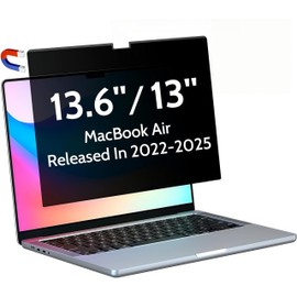 XINDERS Magnetic Privacy Screen for Macbook Air 13.6/13 Inch (2022-2025, M2, M3, M4), Removable Matte Anti Glare Blue Light Protector Private Security Filter for 13.6 inch Mac Laptop Computer, 1-Pack