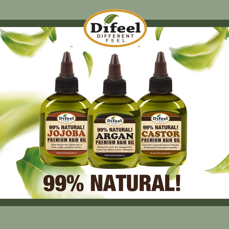 Difeel Premium Natural Hair Oil - Castor Oil and Tea
