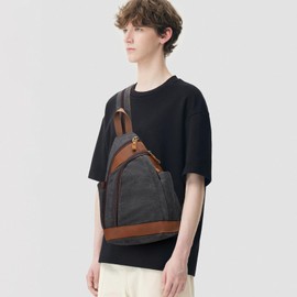 KL928 Men's Shoulder Bag, Body Bag, Crossbody Bag, 3-Way One Shoulder Bag, Casual, School, Work, Business Trip, Travel, Outdoor, Bicycle (6886), Black