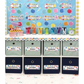 Carson Dellosa Happy Place Nameplates, Customizable Name Labels for Student Desks, Lockers, Cubbies with Writing Line, Homeschool or Classroom Décor (36 pc)
