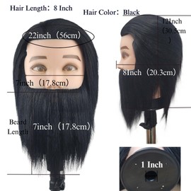 Barber Mannequin Head Male Haircut Training Head Men Human Hair Mannequin Head With Beard