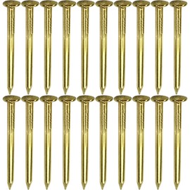 cyclingcolors 20 x Brass Round Button Brass Nails Decorative Nails Antique Wood Furniture Vintage Yellow Gold Round Head Pins 1.8 x 40 mm