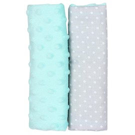 TupTam Children's Car Seat Belt Protector Pack of 2, Colour: Polka Dots White/Mint