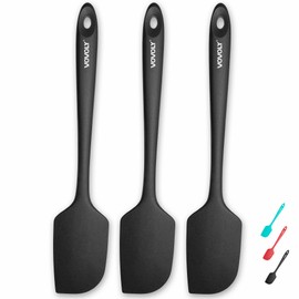 3 Pack Large Silicone Spatula for Kitchen,600°F Heat resistant Rubber Spatulas for Baking,Cooking, Scraping,and Mixing,Non Stick Kitchen Utensils, BPA Free, 11.2 IN, Black
