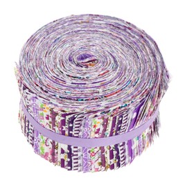 80Pcs Cotton Quilting Fabric Soft Colorful Printed Sewing Fabric Multipurpose Pre Cut Strips 20 Floral Prints for DIY Handmade Crafting Sewing(Purple,80 Pieces)