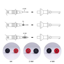 Aetherion Test Hooks Clips Universal Digital Multimeter Test Hook Straight Test Probe Extension Hook Needle 2mm