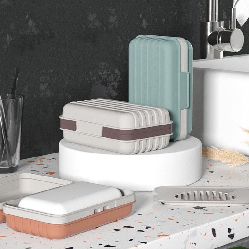 Travel Soap Box with Removable Drainer and Lid, 2 Layers