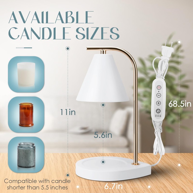 Aimoptg Candle Warmer Lamp with Timer, Dimmable Candle Lamp for