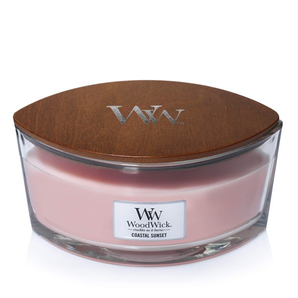 Woodwick Ellipse Scented Candle with Crackling Wick | Coastal Sunset | Up to 50 Hours Burn Time Paraffin, Coastal Sunset