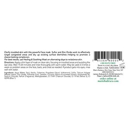 Mario Badescu Mascarilla de secado para todo tipo de piel, Mascarilla clarificante que elimina el aceite, formulada con azufre y óxido de zinc, 56 gr