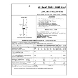 Tvoip 30Pcs MUR460R MUR460 460 DO-201 4A 600V Line Recovery Type Diode MUR460