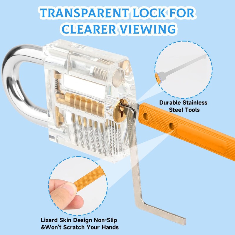 Shengsenfu Lock Pick Set, 42 Pcs Premium Practice Lock Picking