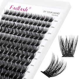 Lash Clusters 10-16mm 144pcs Mixed Tray Individual Lashes D Curl Individual Lashes Cluster Eyelash Extensions DIY Lash Extensions Eyelash Clusters Eyelash Extension Kit at Home (J02-0.07D, 10-16mm)