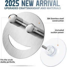 Aquzhou Stainless Steel Scrub Daddy Holder with Free 3 Smiley Sponges, Scrub Mommy Holder, Kitchen Sponge Holder for Kitchen Sink