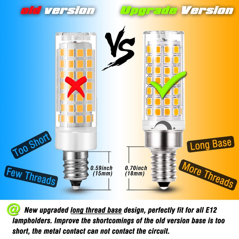 ALIDE E12 60 Watt C7 Dimmable Led Candelabra Bulbs Replacement,